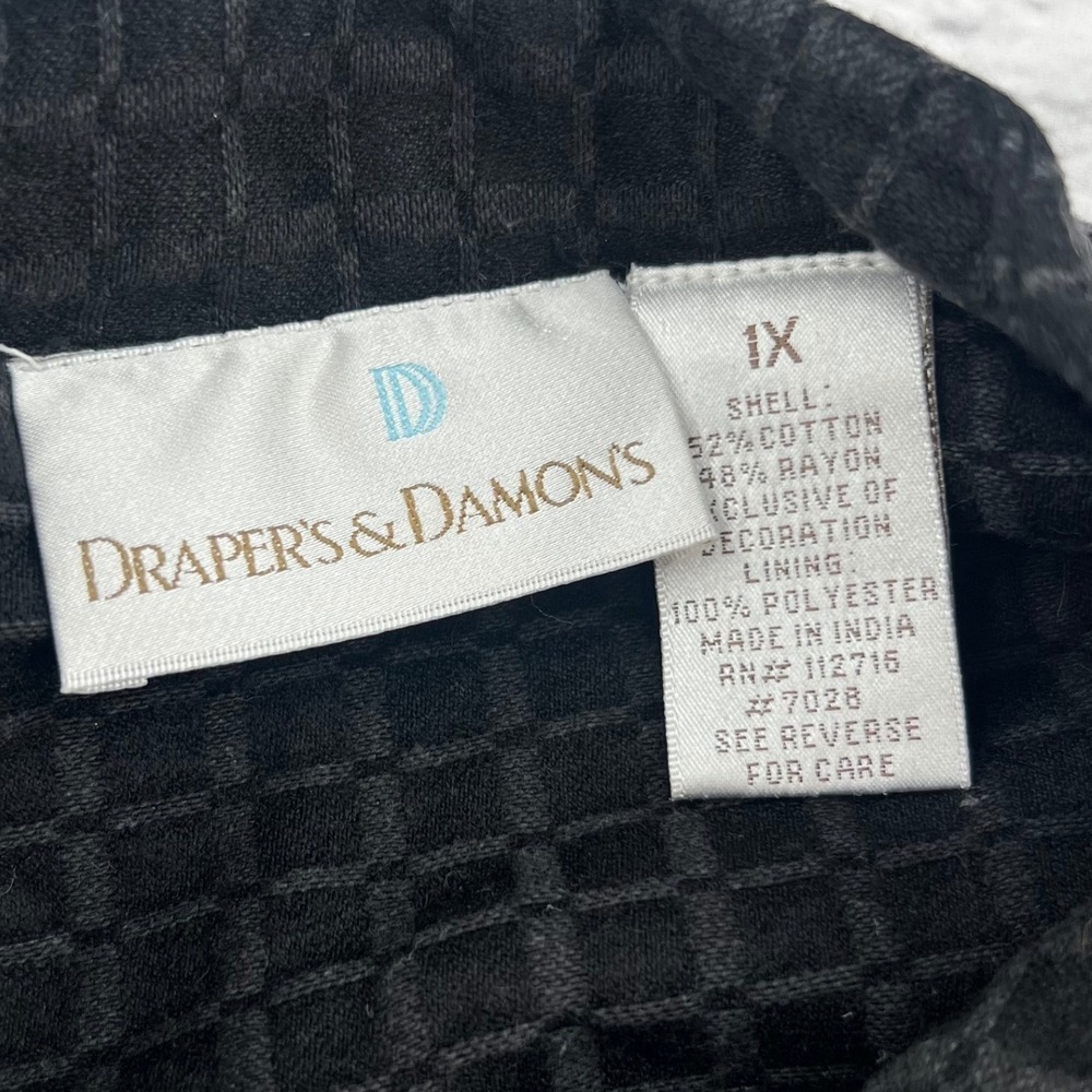 Drapers & Damons Womens 1X Black Multi Floral Embroidered Blazer Jacket - Picture 5 of 8